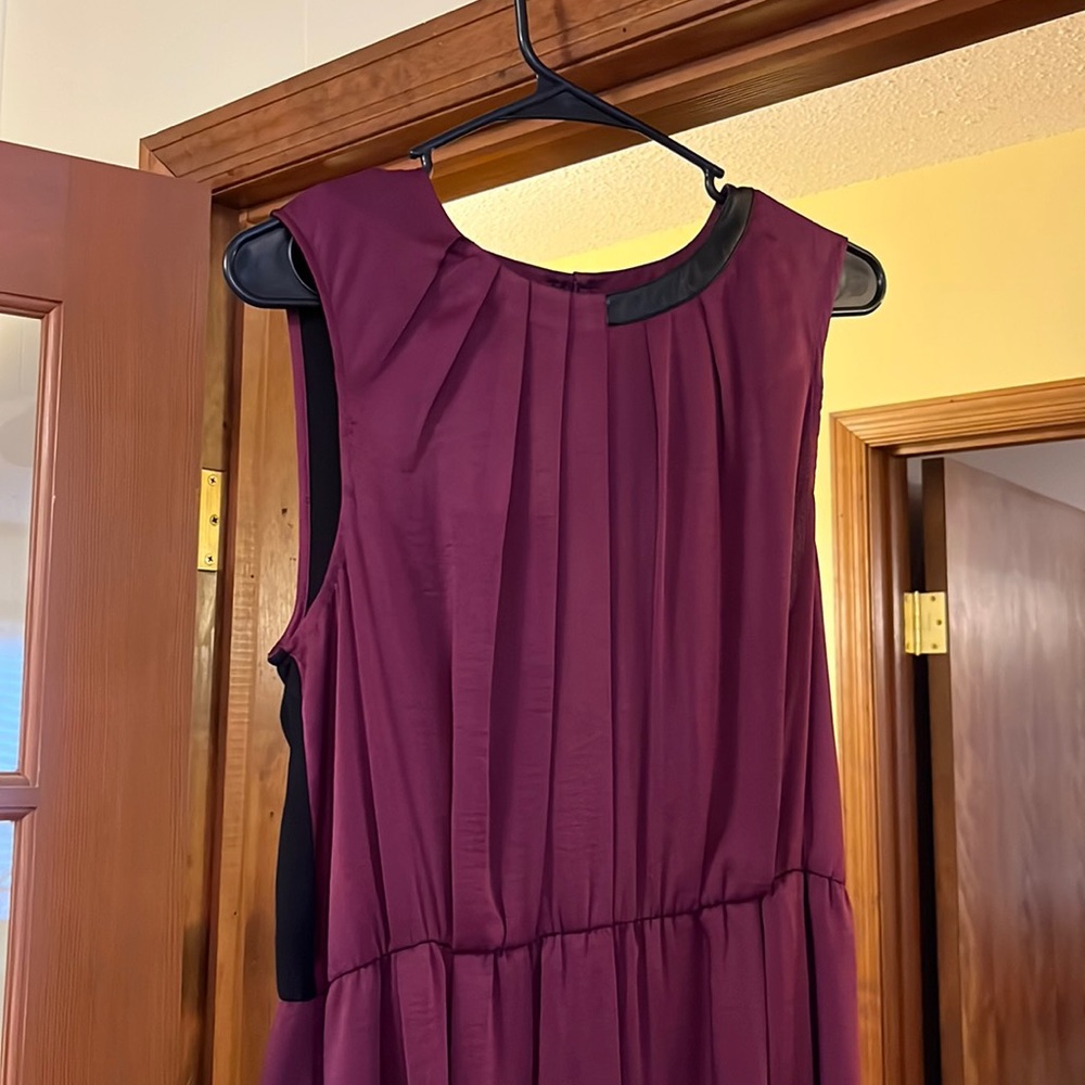 NWOT Rachel by Rachel Roy Wine Dress with Black Back and Leather Detail - Sz 10